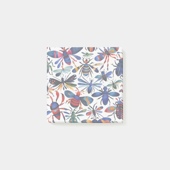 Bloco De Notas Insetos Coloridos Insetos Imísicos Arte (Frente)