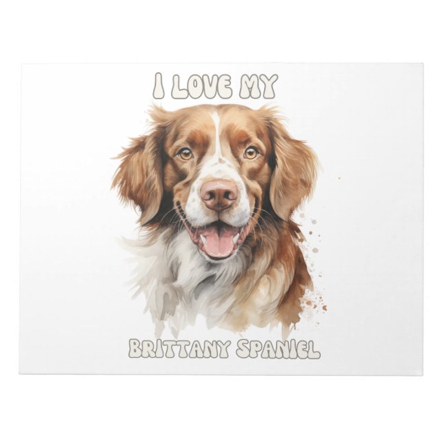 Bloco de notas inspirado no Brittany Spaniel Dog (Frente)