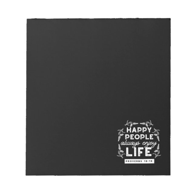 Bloco De Notas Inspirational Christian Quote from Proverbs 15:15 (Frente)