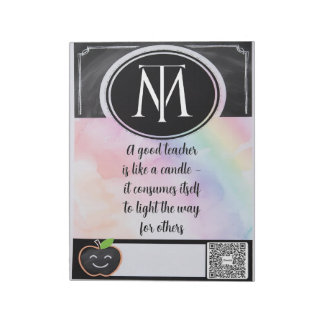Bloco De Notas Inspirational Teacher QR Notepad