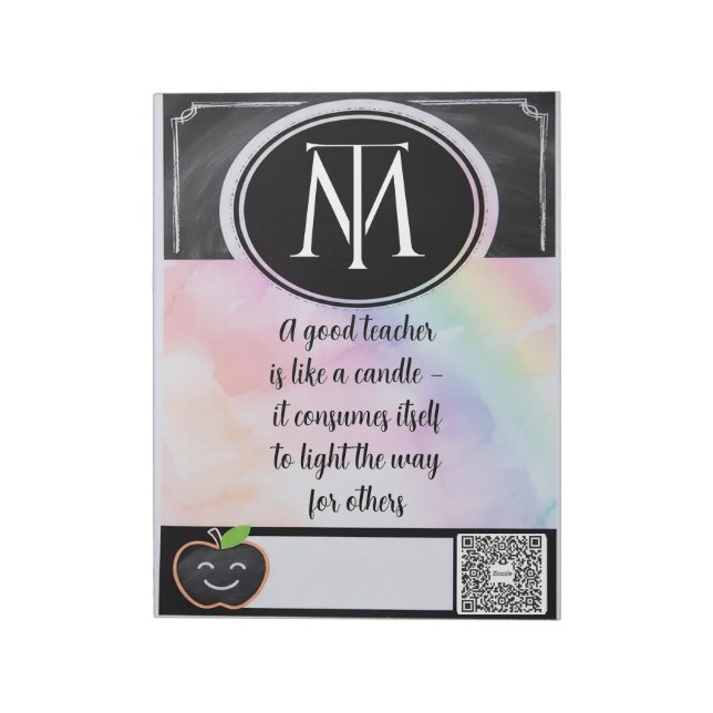 Bloco De Notas Inspirational Teacher QR Notepad (Invertido)
