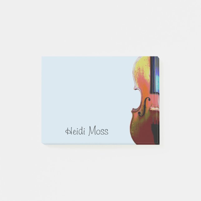 Bloco De Notas Instrumento Musical Violino Personalizado (Frente)
