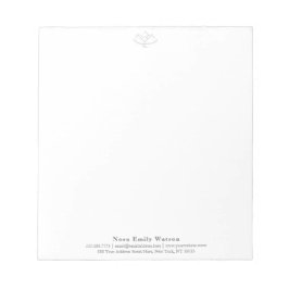 Bloco De Notas Instrutor de Yoga Elegante Flor de Lótus Cinza