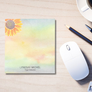Bloco De Notas Instrutor de Yoga Nome Personalizado Girassol