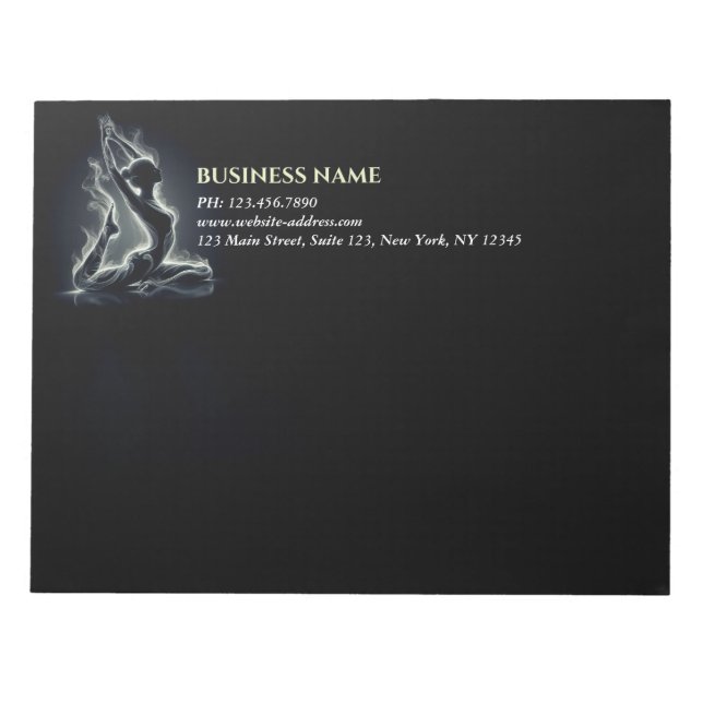 Bloco De Notas Instrutor Yoga Reiki Pose Rei Pigeon com uma perna (Frente)