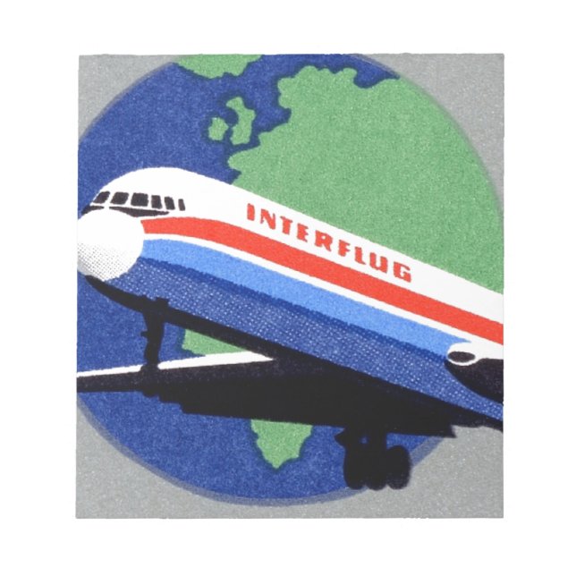 Bloco De Notas INTERFLUG - Companhia Aérea Nacional da RDA, Alema (Frente)