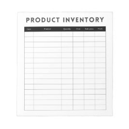 Bloco De Notas Inventário de produto simples profissional para ne