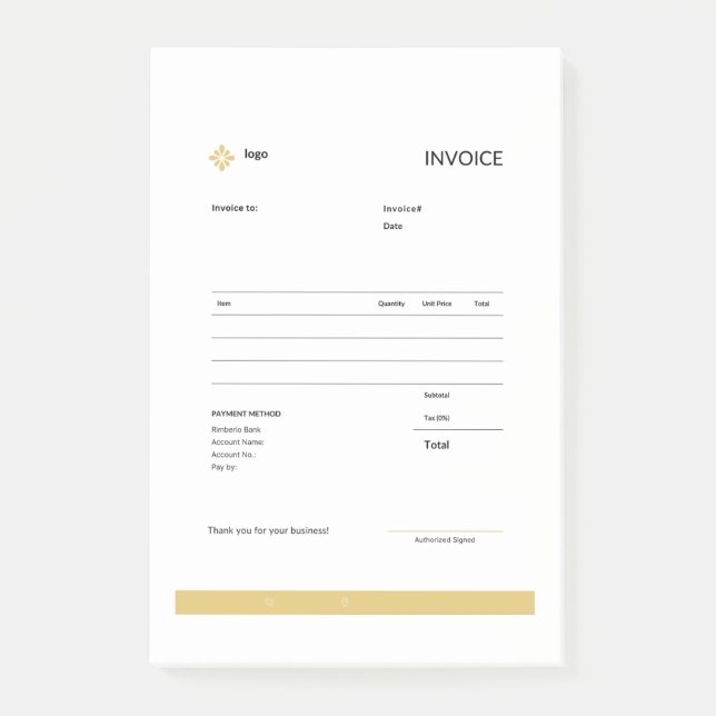 Bloco De Notas invoice  (Frente)