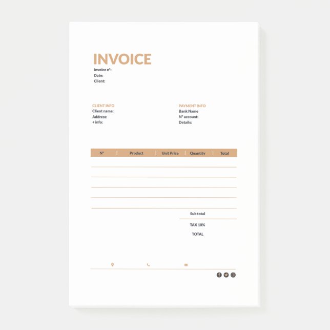 Bloco De Notas invoice (Frente)