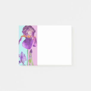 Bloco De Notas Iris Watercolor Padrão Roxo Postar as notas