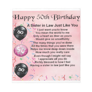 Bloco De Notas Irmã no poema da lei - 50th aniversário