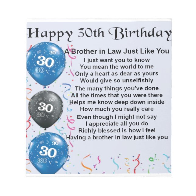 Bloco De Notas Irmão na aniversário de 30 anos do Poema de Direit (Frente)