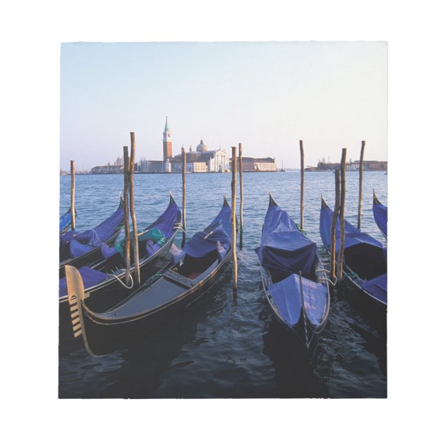 Bloco De Notas Itália, Veneto, Veneza, Fila de Gondolas e San (Frente)