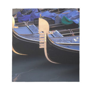 Bloco De Notas Itália, Veneto, Veneza. Fileira de Gôndolas.