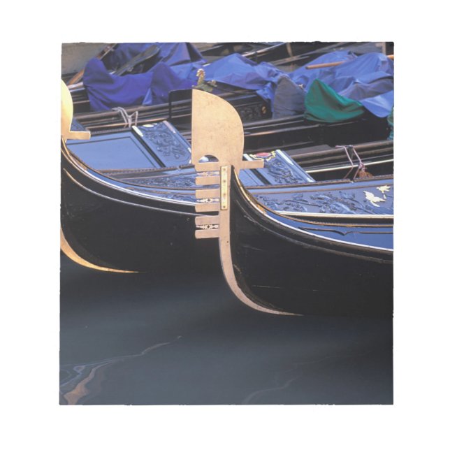 Bloco De Notas Itália, Veneto, Veneza. Fileira de Gôndolas. (Frente)