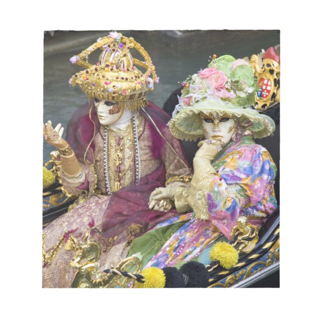 Bloco De Notas Itália, Veneza. Casal vestido de fantasia para (Frente)