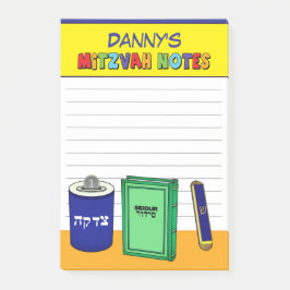 Bloco De Notas Itens Mitzvah Personalizados - Coloridos