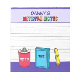 Bloco De Notas Itens Mitzvah Personalizados - Roxo