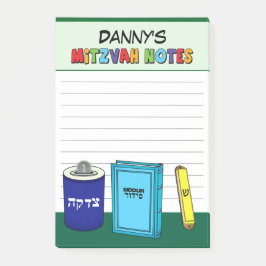 Bloco De Notas Itens Personalizados de Mitzvah - Verde