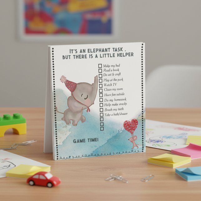 Bloco De Notas It's an Elephant Task- Kids Daily Checklist  (It's an Elephant Task- Kids Daily Checklist Notepad)