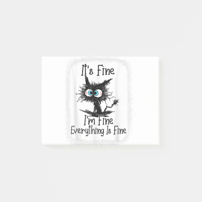 Bloco De Notas It's Fine I'm Fine Everything Is Fine Cat Christma (Frente)