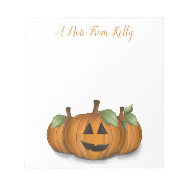 Bloco De Notas Jack O Lantern in Pumpkin Patch  Notepad (Frente)