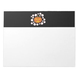 Bloco De Notas Jack-o-Lanterna Pumpkin e Olhais na Escuridão