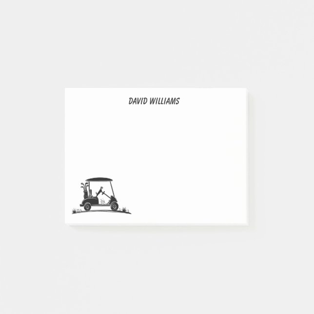 Bloco De Notas Jack Russell Terrier Em Nome Do Carrinho De Golfe (Frente)