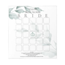 Jade Verde Cinza Botânico Bingo Nupcial