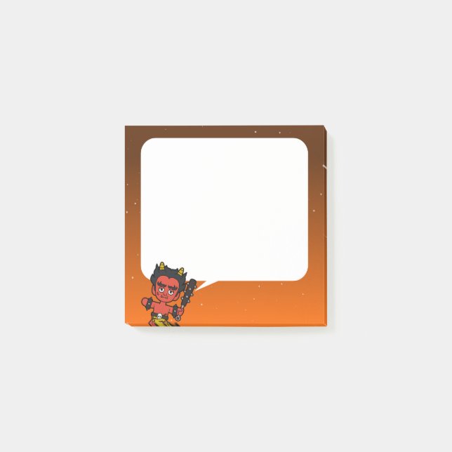 Bloco De Notas Japanese Ogre Yokai: Red Oni Speech Bubble (Frente)