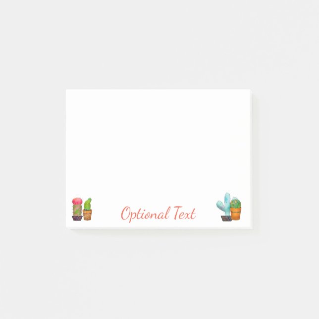 Bloco De Notas Jardim Colorido de Cactus (Frente)