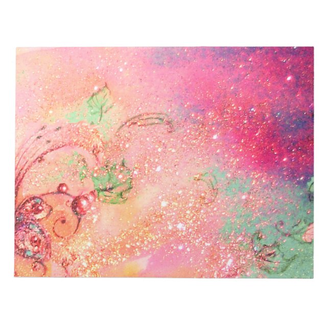 BLOCO DE NOTAS JARDIM DA PLANTA MÁGICA DE MANTEIGA DE SOMBRA PERD (Frente)