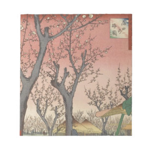 Bloco De Notas Jardim de ameixa de árvore japonês