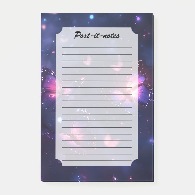 Bloco De Notas Jardim de Borboletas Noturnas Celestiais (Frente)