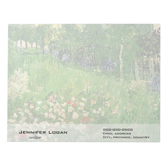 Bloco De Notas Jardim de Daubigny, Vincent Van Gogh. (Frente)