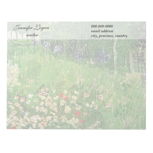 Bloco De Notas Jardim de Daubigny, Vincent Van Gogh. (Frente)
