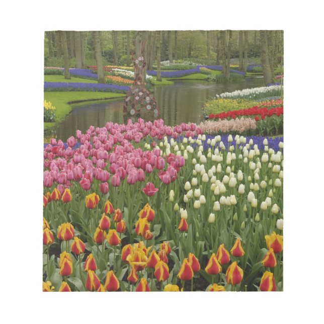 Bloco De Notas Jardim de Tulip e Hyacinth, Jardins de Keukenhof, (Frente)