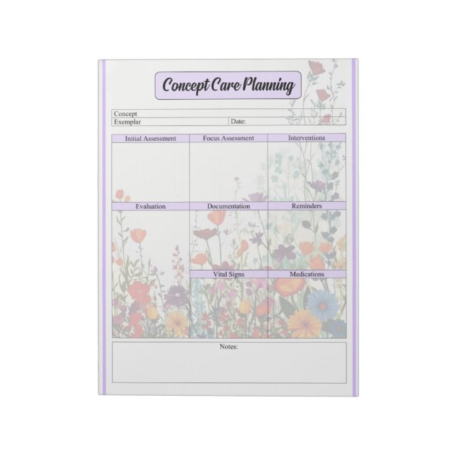 Bloco De Notas Jardim Roxo Sangrento _ Planejamento de Cuidados d (Invertido)