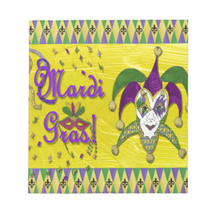 Bloco De Notas Jester Mask Mardi Gras Harlequin