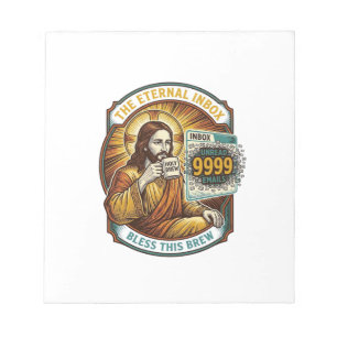 Bloco De Notas Jesus 9999 E-mails Não Lidos Caixa de Entrada Zero
