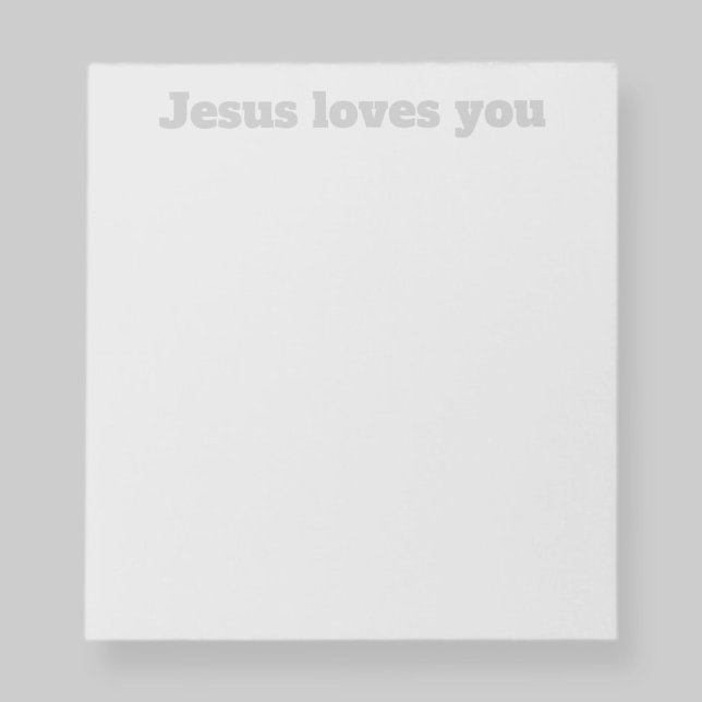 Bloco De Notas Jesus ama você | Cinza e cinza claro (Criador carregado)
