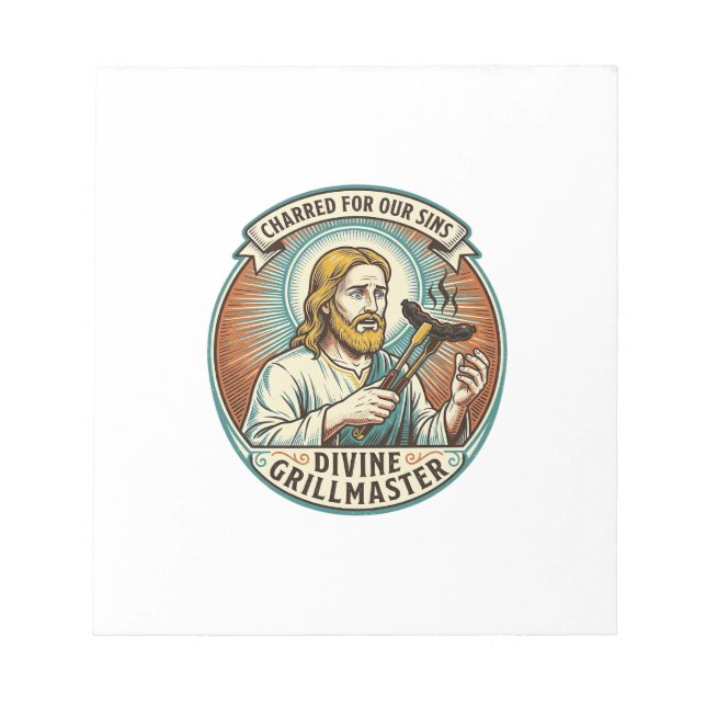 Bloco De Notas Jesus Completamente Queimado Preto Cachorro Quente (Frente)
