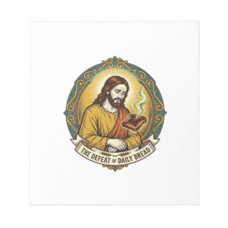 Bloco De Notas Jesus Derrotado Fumando Torradas Queimadas Cozinha