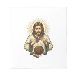 Bloco De Notas Jesus Derrubou Bola Medicinal Pesada Dor no Dedo d