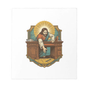 Bloco De Notas Jesus Derrubou Caneta Atrás de Pesada Mesa Humor D