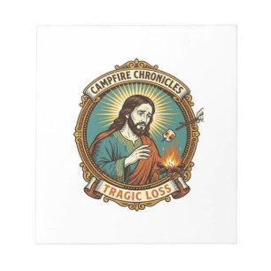Bloco De Notas Jesus Derrubou Marshmallow Festa na Fogueira Falha