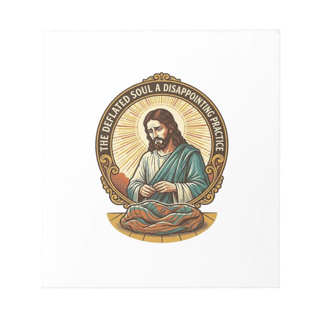 Bloco De Notas Jesus Desinflou Completamente Bola de Yoga Chata H (Frente)
