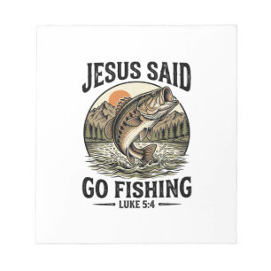 Bloco De Notas Jesus Disse Ir Para Pesca Bass Vintage Cristão