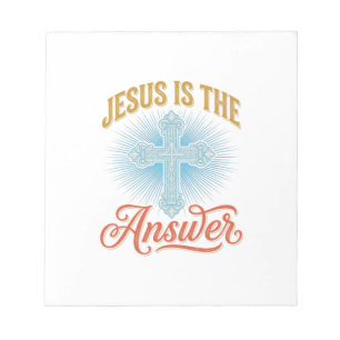 Bloco De Notas Jesus É a Resposta Desenho Vetorial Cruz Cristã_