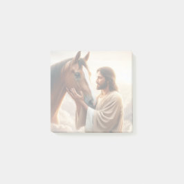 Bloco De Notas Jesus fortalecendo um cavalo no céu
